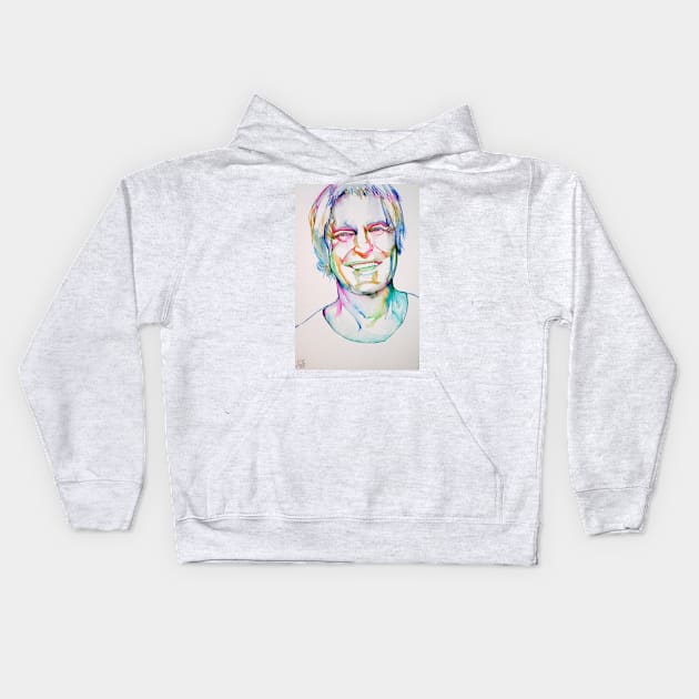 TIMOTHY LEARY watercolor and ink portrait Kids Hoodie by lautir